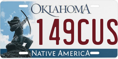 OK license plate 149CUS