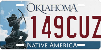 OK license plate 149CUZ