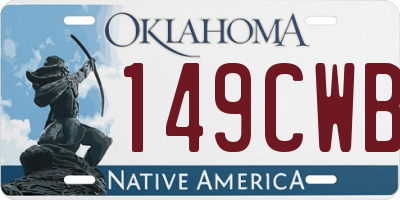 OK license plate 149CWB