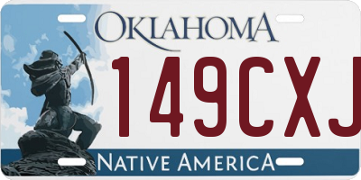 OK license plate 149CXJ