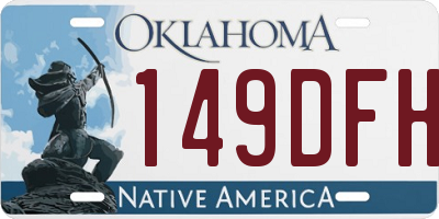 OK license plate 149DFH