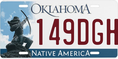 OK license plate 149DGH