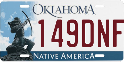 OK license plate 149DNF