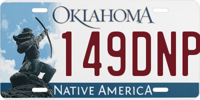 OK license plate 149DNP