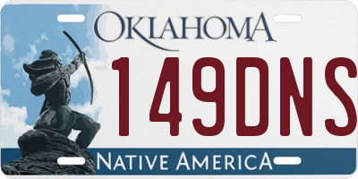 OK license plate 149DNS