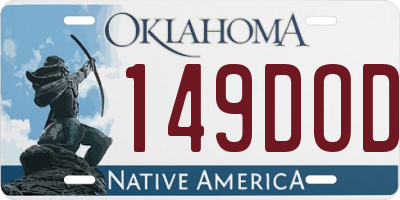 OK license plate 149DOD