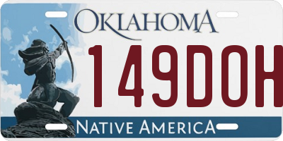 OK license plate 149DOH