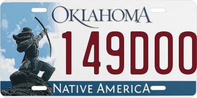 OK license plate 149DOO