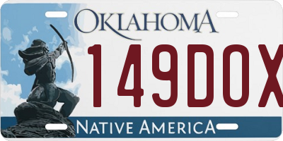 OK license plate 149DOX