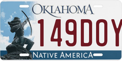 OK license plate 149DOY
