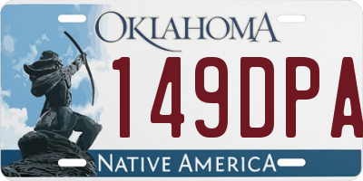 OK license plate 149DPA