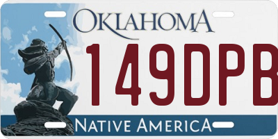 OK license plate 149DPB