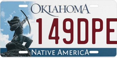 OK license plate 149DPE