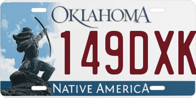 OK license plate 149DXK