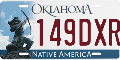 OK license plate 149DXR