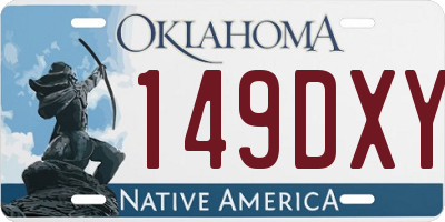 OK license plate 149DXY