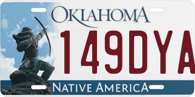 OK license plate 149DYA