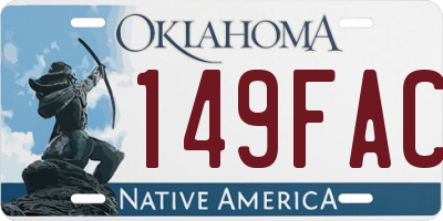 OK license plate 149FAC