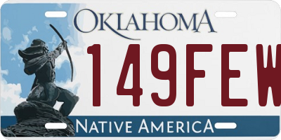OK license plate 149FEW