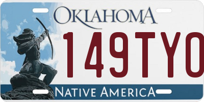 OK license plate 149TYO