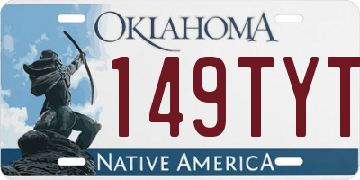 OK license plate 149TYT