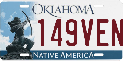 OK license plate 149VEN