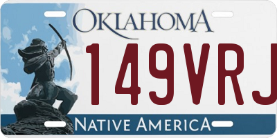 OK license plate 149VRJ