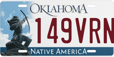 OK license plate 149VRN