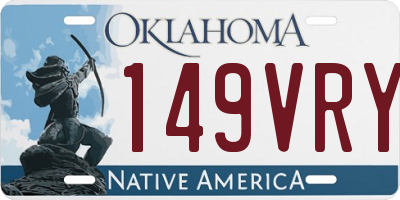 OK license plate 149VRY