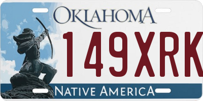 OK license plate 149XRK