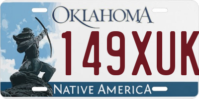 OK license plate 149XUK