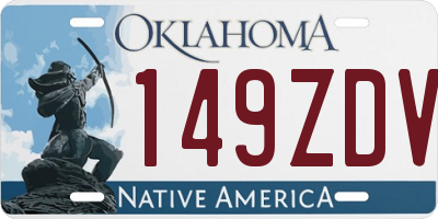 OK license plate 149ZDV
