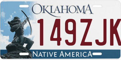 OK license plate 149ZJK