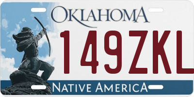 OK license plate 149ZKL