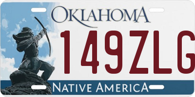 OK license plate 149ZLG