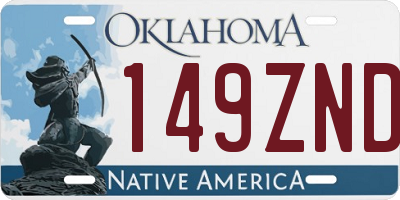 OK license plate 149ZND