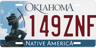 OK license plate 149ZNF
