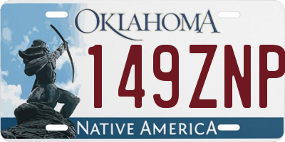 OK license plate 149ZNP