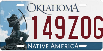 OK license plate 149ZOG