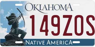 OK license plate 149ZOS