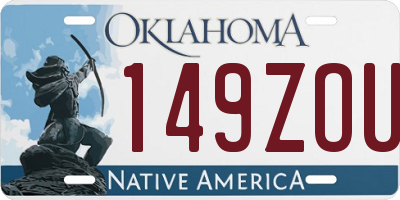 OK license plate 149ZOU