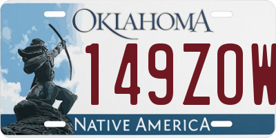 OK license plate 149ZOW