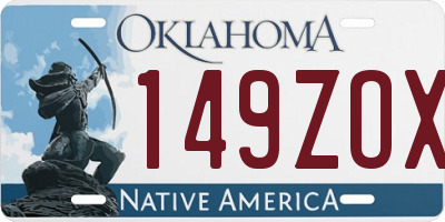 OK license plate 149ZOX