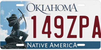 OK license plate 149ZPA