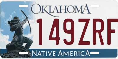 OK license plate 149ZRF
