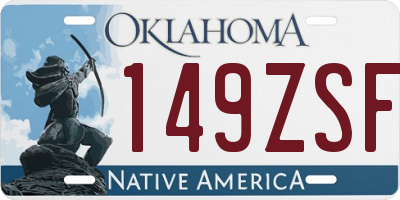 OK license plate 149ZSF