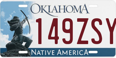 OK license plate 149ZSY