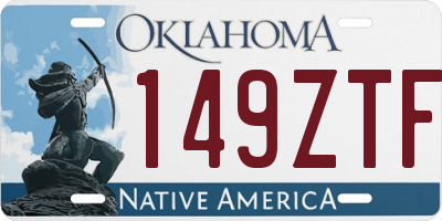 OK license plate 149ZTF