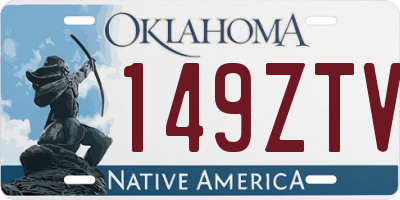 OK license plate 149ZTV