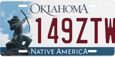 OK license plate 149ZTW
